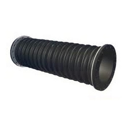 An armoured water suction and discharge hose with a smooth cuff at the end for clamping. An armoured water suction and discharge hose with a smooth cuff at the end for clamping.