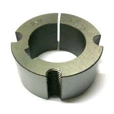A single taper bush, split down one side and drilled for its setscrews.